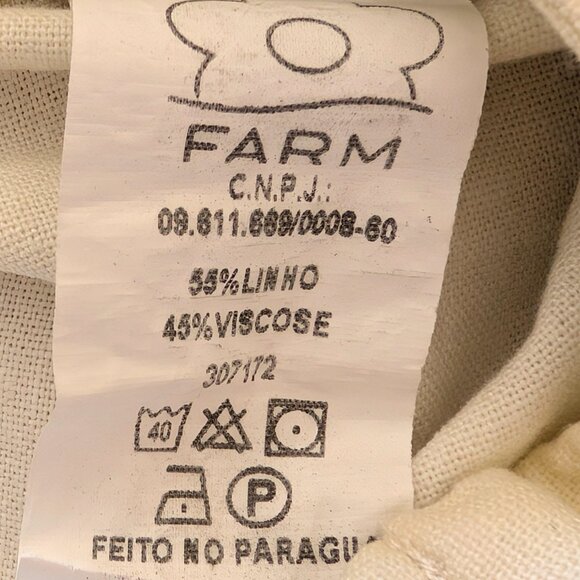 Farm Rio Womens Size M White Blue Tropical Parrots Linen Blend High Rise Shorts - Picture 9 of 9